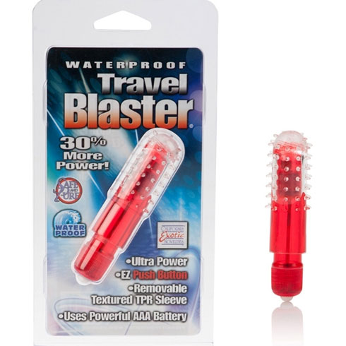 Waterproof Travel Blaster Massager - Red, Powerful Discreet Vibrator, California Exotic Novelties