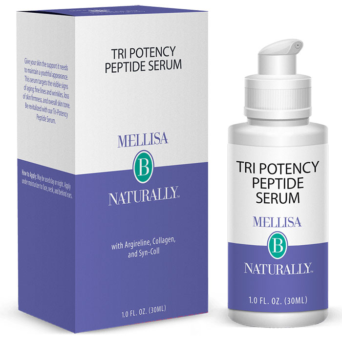 Tri-Potency Peptide Serum, Anti-Aging Facial Serum, 1 oz, Mellisa B Naturally