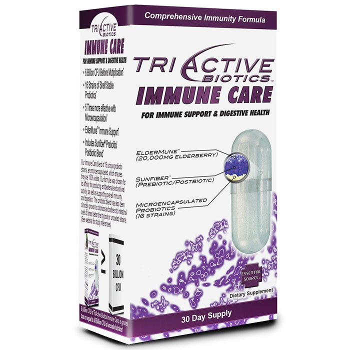TriActive Biotics Immune Care, 30 Vegetable Capsules, Essential Source