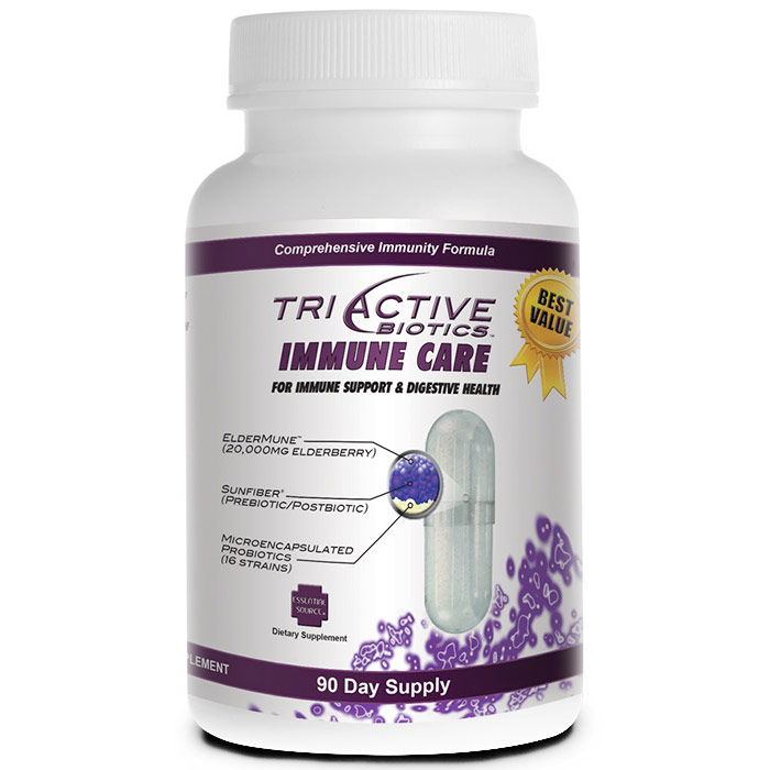 TriActive Biotics Immune Care, Value Size, 90 Vegetable Capsules, Essential Source