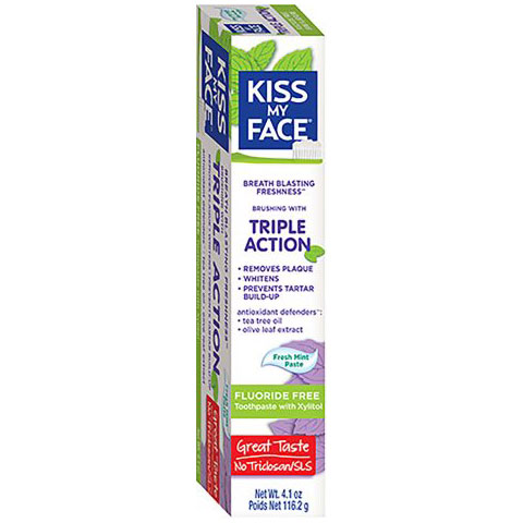 Kiss My Face Triple Action Toothpaste, Fluoride Free, 3.4 oz, Kiss My Face