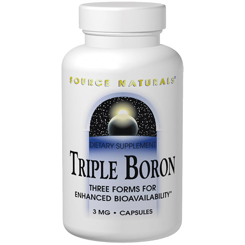 Triple Boron 3 mg, 100 Capsules, Source Naturals