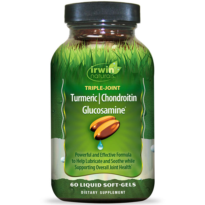 Triple-Joint Turmeric Chondroitin Glucosamine, 60 Liquid Soft-Gels, Irwin Naturals