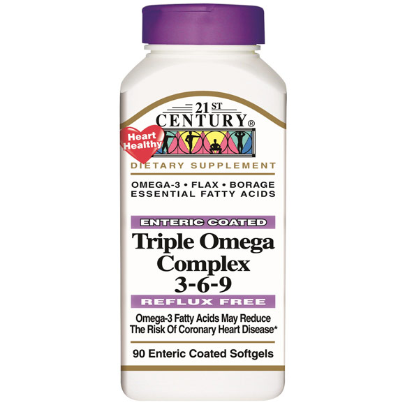 Triple Omega Complex 3-6-9 90 Softgels, 21st Century Health Care