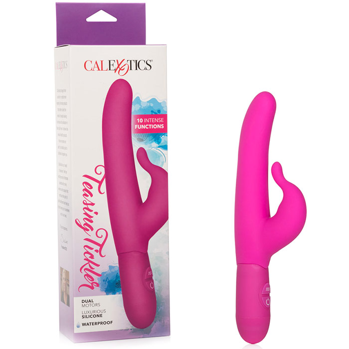 Posh 10-Function Silicone Teaser, Rabbit Vibrator, Pink, California Exotic Novelties