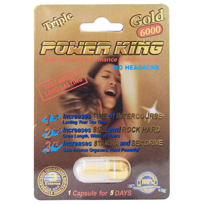 Triple Power King Gold 6000, Male Sexual Performance Enhancement, 1 Capsule
