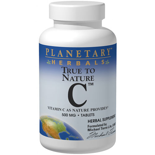 True to Nature C 500 mg, From Herbs, Fruits & Vegetables, 120 Tablets, Planetary Herbals