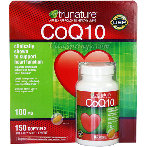 TruNature TruNature CoQ10 100 mg (Coenzyme Q10), 150 Softgels