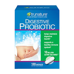 Trunature Digestive Probiotic, 10 Billion Active Cultures, 100 Capsules