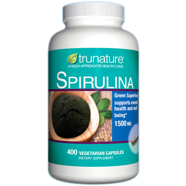 TruNature Spirulina 1500 mg, 400 Vegetarian Capsules