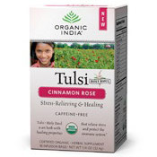 Tulsi Cinnamon Rose Tea, 18 Tea Bags, Organic India