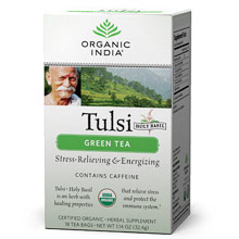 Tulsi Green Tea, 18 Tea Bags, Organic India
