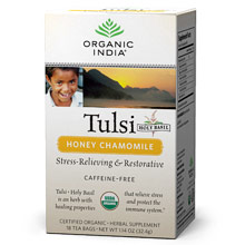 Tulsi Honey Chamomile Tea, 18 Tea Bags, Organic India