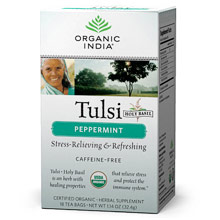 Tulsi Peppermint Tea, 18 Tea Bags, Organic India