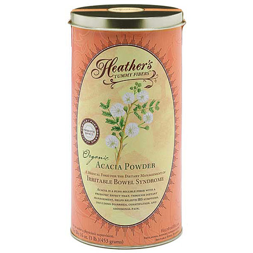 Heathers Tummy Fiber, Organic Acacia Senegal Powder (Tin Can), 16 oz, Heathers Tummy Care