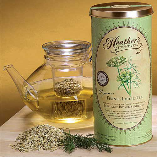 Heathers Tummy Teas, Organic Fennel Loose Tea (Tin Can), 16 oz, Heathers Tummy Care