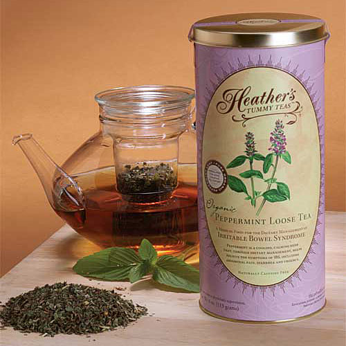 Heathers Tummy Teas, Organic Peppermint Loose Tea (Tin Can), 5 oz, Heathers Tummy Care