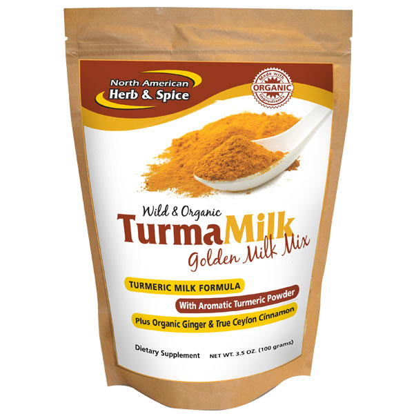 TurmaMilk Golden Drink Mix, Turmeric Milk Formula, 4.59 oz, North American Herb & Spice
