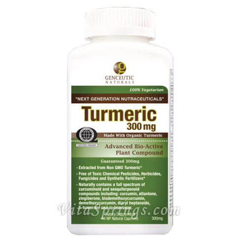 Organic Turmeric 300 mg, 60 Capsules, Genceutic Naturals