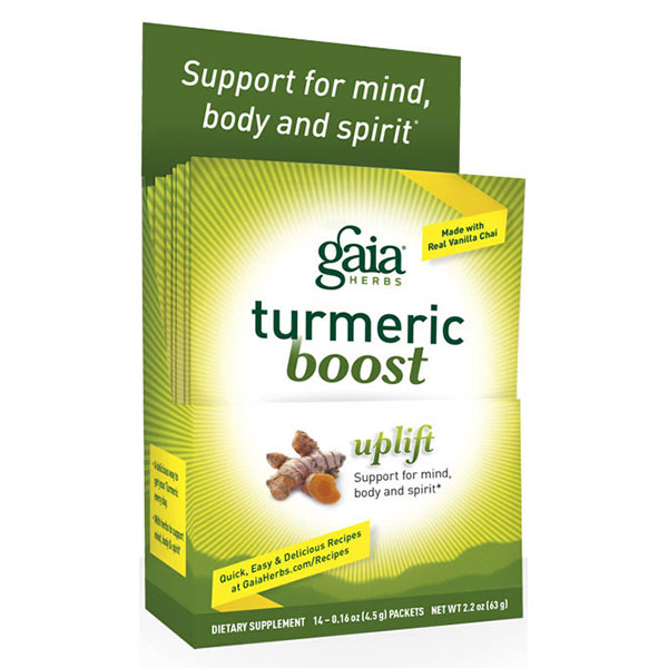 Turmeric Boost Powder - Uplift Single Serve, 14 Packs, Gaia Herbs