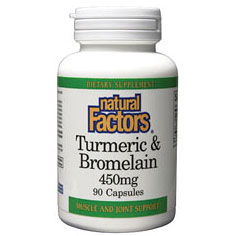 Natural Factors Turmeric & Bromelain 450 mg, 180 Capsules, Natural Factors