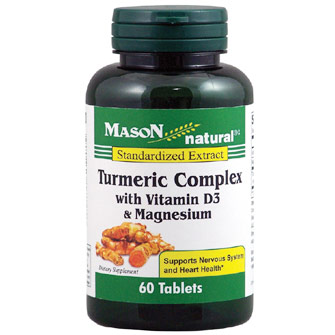 Turmeric Complex with Vitamin D3 & Magnesium, 60 Tablets, Mason Natural