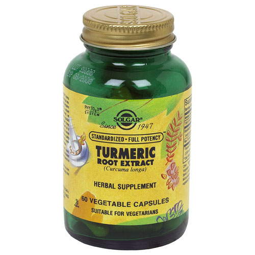Turmeric Root Extract - Standardized Full Potency, 60 Vegetable Capsules, Solgar