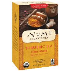 Organic Turmeric Tea, Three Roots, 12 Tea Bags, Numi Tea