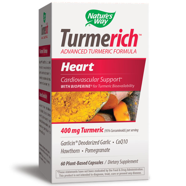 TurmeRich Heart, Turmeric Cardio Formula, 60 Plant-Based Capsules, Natures Way