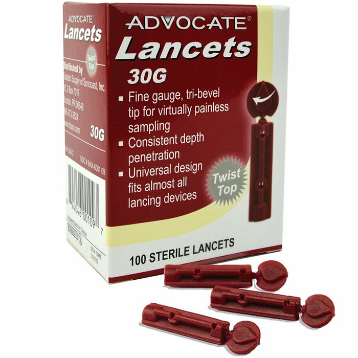 Twist-Top Lancets 30G, 100 Sterile Lancets, Advocate