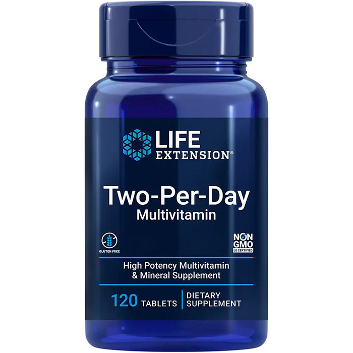 Two-Per-Day Tablets, High Potency Multivitamin, Value Size, 120 Tablets, Life Extension