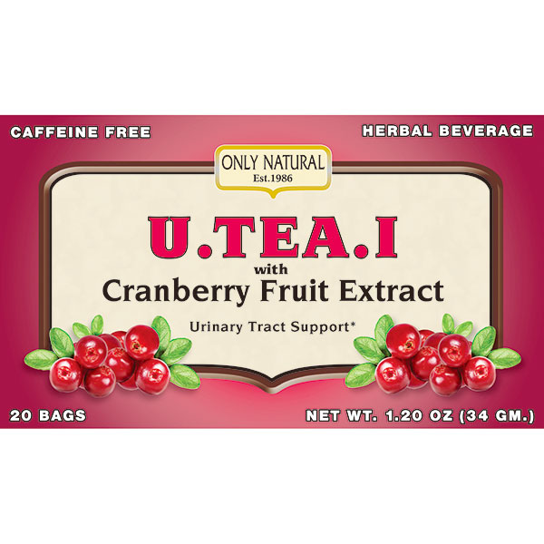 U.TEA.I with Cranberry Fruit Extract, Urinary Tract Support, 20 Tea Bags, Only Natural Inc.