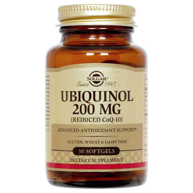 Ubiquinol 200 mg (Reduced CoQ10), 30 Softgels, Solgar