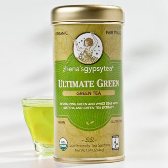 Zhena's Gypsy Tea Ultimate Green, Organic Green Tea, 6 x 22 Tea Bags/Case, Zhena's Gypsy Tea