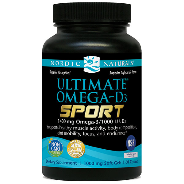 Ultimate Omega-D3 Sport Fish Oil, 60 Softgels, Nordic Naturals