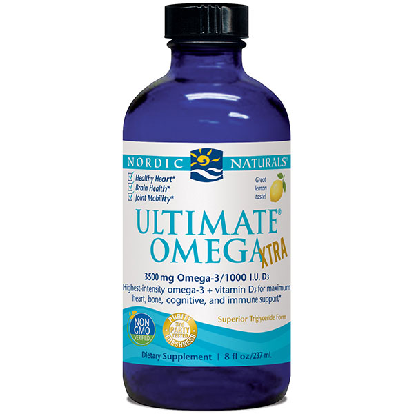 Ultimate Omega Xtra Liquid Fish Oil, Lemon, 8 oz, Nordic Naturals