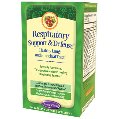 Respiratory Support & Defense, 60 Tablets, Natures Secret