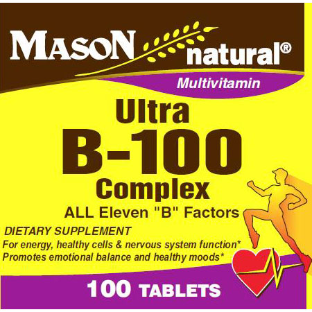 Ultra B-100 Complex, 100 Tablets, Mason Natural