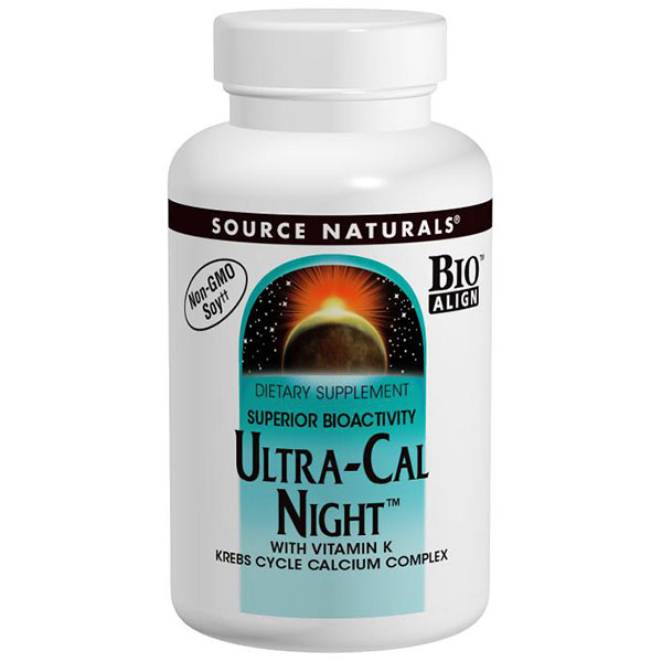 Ultra-Cal Night with Vitamin K, Calcium Formula, 120 Tablets, Source Naturals