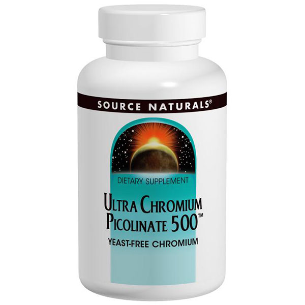 Ultra Chromium Picolinate 500, 120 Tablets, Source Naturals
