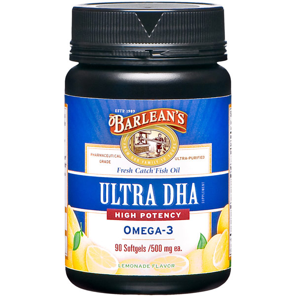 unknown Ultra DHA, Fresh Catch Fish Oil, Lemonade Flavor, 90 Softgels, Barlean's Organic Oils