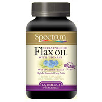 Spectrum Essentials Organic Ultra Enriched Flax Oil with Lignans, 1000 mg, 250 Softgels, Spectrum Essentials