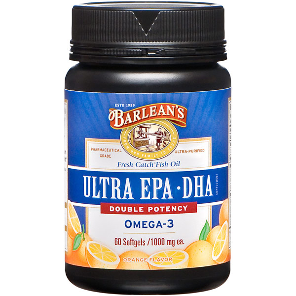 Ultra EPA-DHA, Fresh Catch Fish Oil, Orange Flavor, 60 Softgels, Barleans Organic Oils