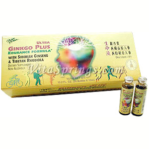 Prince of Peace Ultra Ginkgo Plus Rhodiola & Eleuthero 30 vials, Prince of Peace