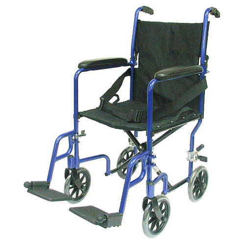 Karman Healthcare Inc. Ultra Light Weight Transporters with Fixed Full Arms, 17 Inch Seat Width, Folding Back, Black Frame, Karman