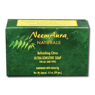 Ultra-Sensitive Bar Soap, Refreshing Citrus, For All Skin Types, Neem Aura