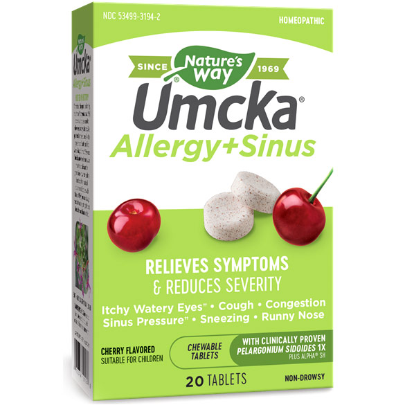 Umcka Allergy & Sinus, 20 Chewables, Natures Way