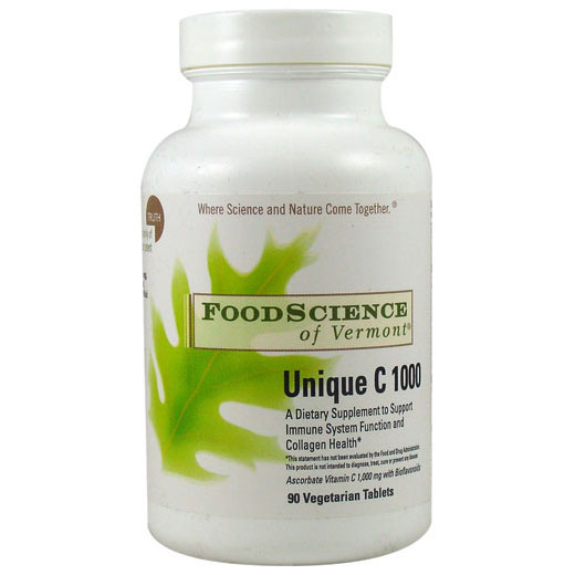FoodScience Of Vermont Unique C 1000, Vitamin C Prolonged Release 90 tabs, FoodScience Of Vermont