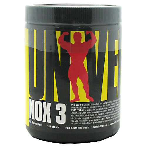Universal Nutrition NOX 3, Triple-Action NO, 180 Tablets