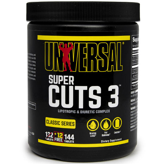 Universal Nutrition Super Cuts 3, Lipotropic & Diuretic, 130 Tablets